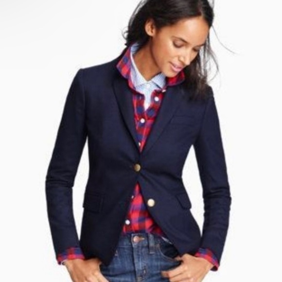 J CREW Navy Wool Blazer Size 2 - Picture 2 of 6